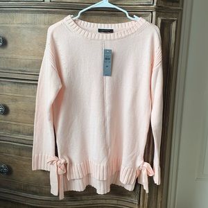 AnnTaylor Pink Knotted Sweater with Side Bow Knots